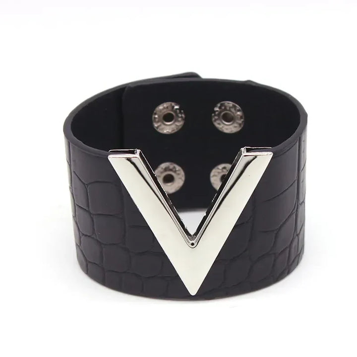 Stylish women's wide leather wrap bracelet, an adjustable fashion accessory and statement jewelry for everyday.