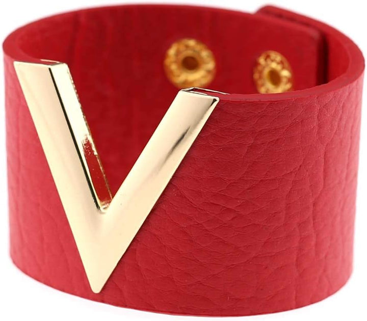 Adjustable genuine wide leather wrap bracelet for women. A chic and versatile cuff, ideal as a gift for her.