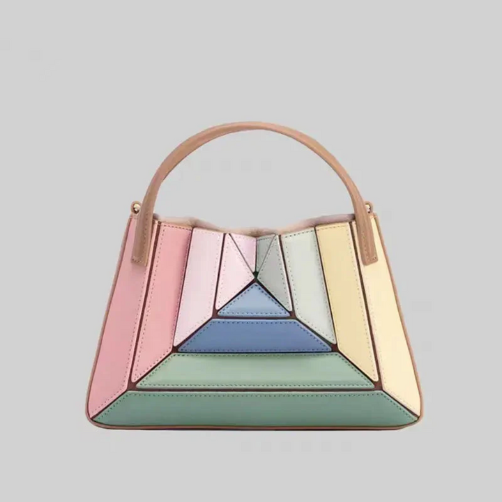 Sleek modern geometric handbag for women. A fashionable shoulder bag, perfect everyday accessory.