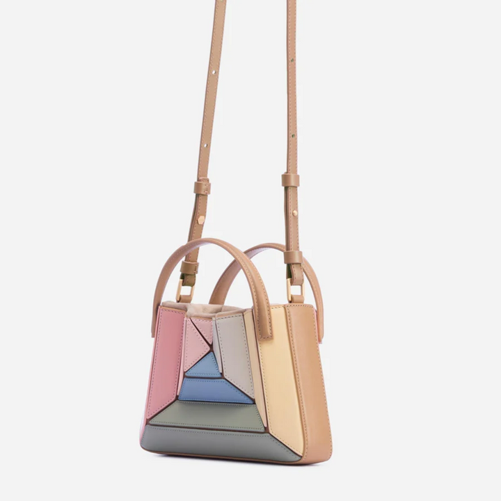 Elegant geometric design purse. Modern women's fashion bag, perfect as an everyday stylish accessory.