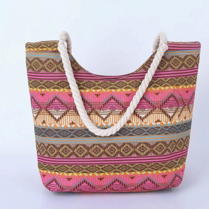 Stylish women's geometric pattern tote, a versatile shoulder shopper bag for any casual look.