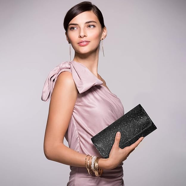 Stylish Ramona sparkle clutch, suitable as a formal evening bag or a dazzling party accessory