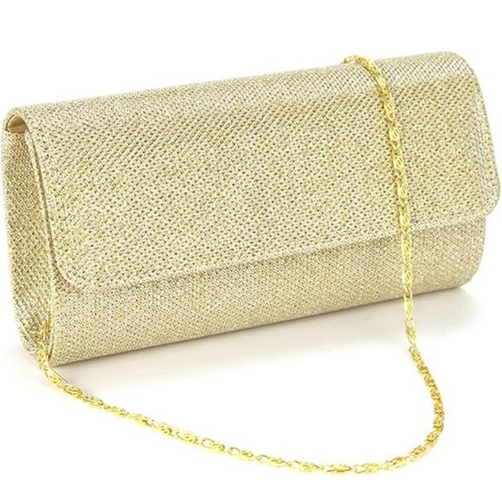 Sparkling Ramona glitter clutch handbag with shoulder strap, elegant evening accessory