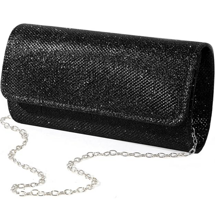 Ramona women's glitter evening clutch, ideal party handbag with a detachable crossbody strap