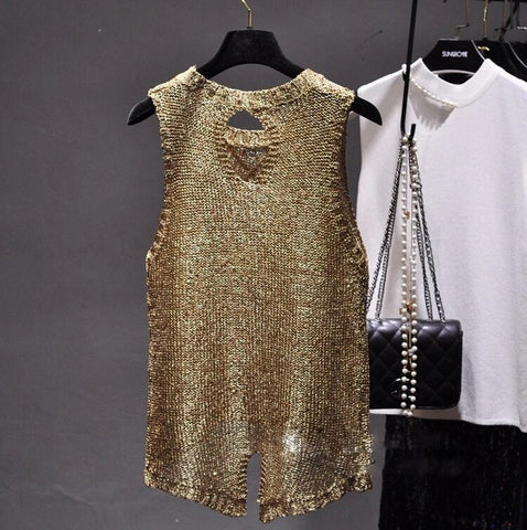 Elegant women's sequin blouse; a dazzling sparkle top for parties & evening events. Glamorous shimmer in one size.