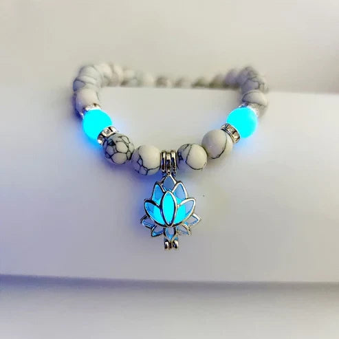 Stylish women's glow lotus bracelet, a radiant and luminous charm for night wear.
