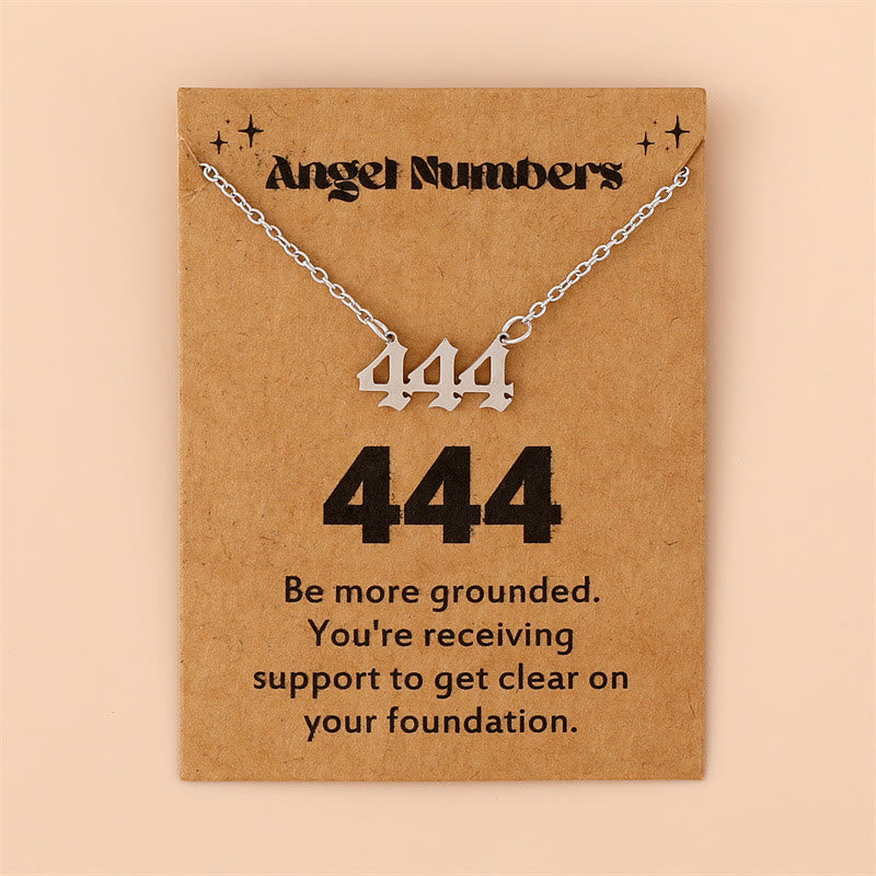 Delicate silver angel numbers necklace, stainless steel, Celestia spiritual women's gift.