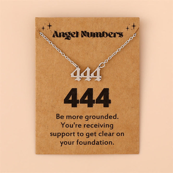 Delicate silver angel numbers necklace, stainless steel, Celestia spiritual women's gift.
