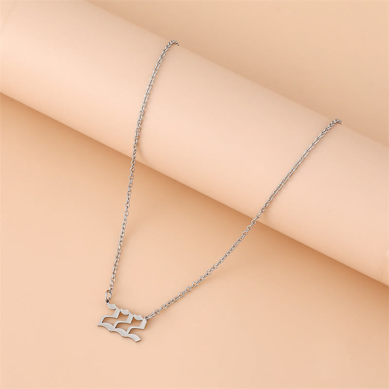 Elegant silver stainless steel Celestia angel numbers necklace for women.