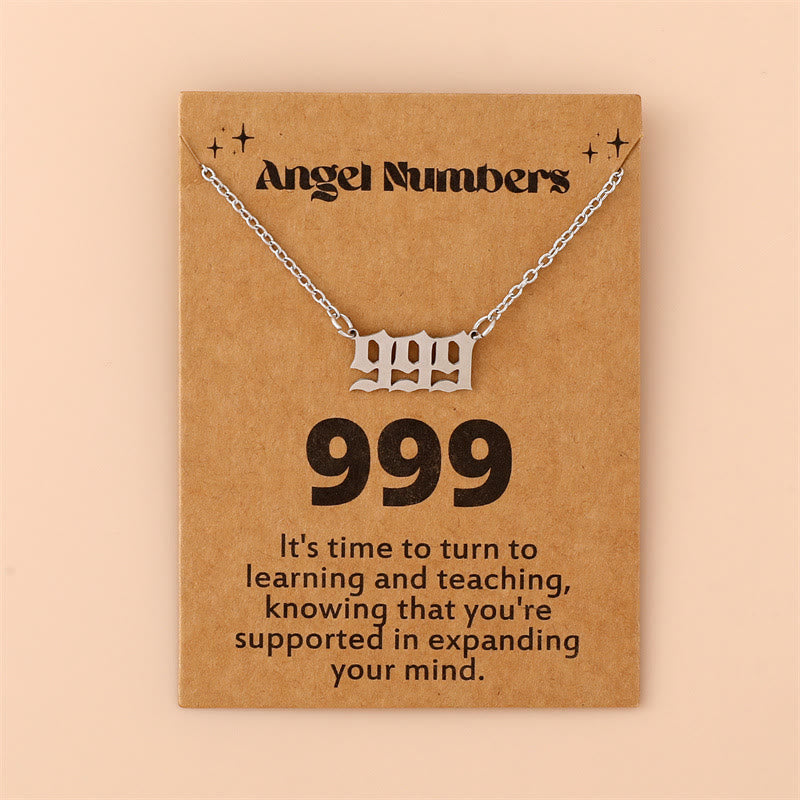Durable silver-tone stainless steel angel numbers necklace for women's daily wear.