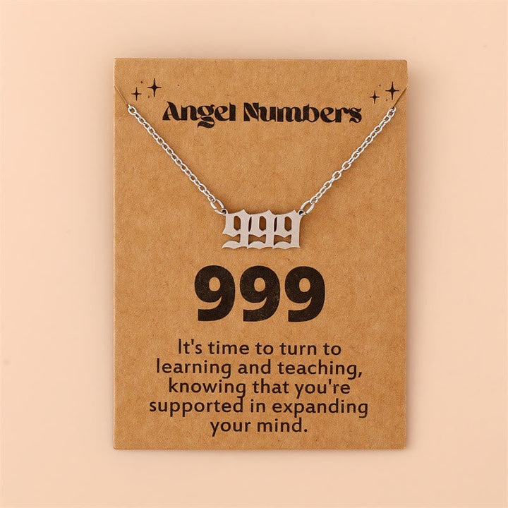 Durable silver-tone stainless steel angel numbers necklace for women's daily wear.
