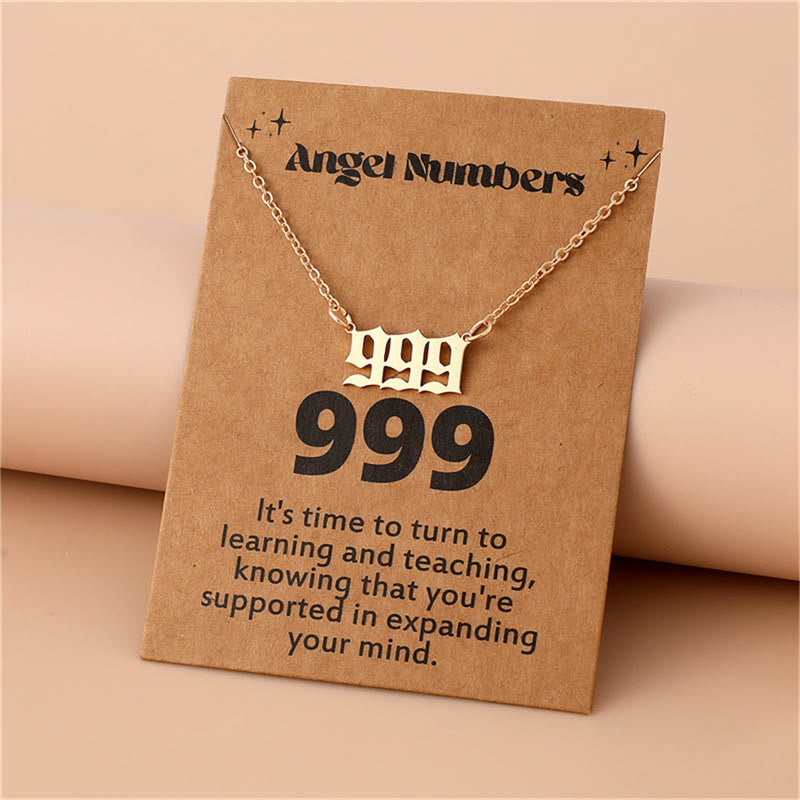 Symbolic gold angel numbers necklace, stainless steel, for women's spiritual journey.