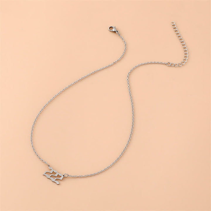 Women's silver angel numbers spiritual necklace, stainless steel, daily reminder.