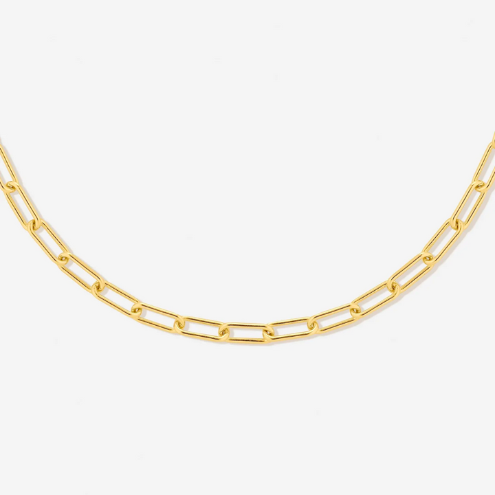 Delicate silver paperclip chain choker for women, adjustable & waterproof. Modern minimalist necklace.