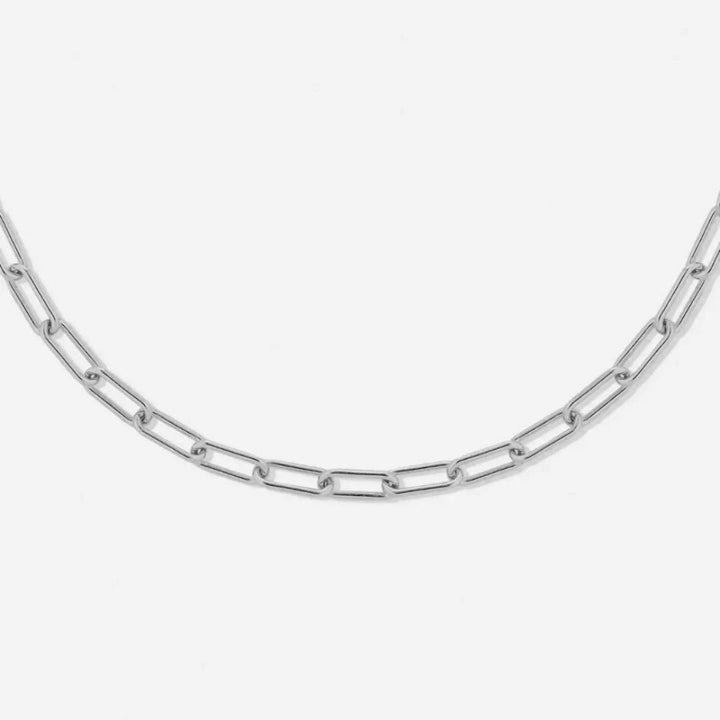 Classic gold paperclip choker, adjustable women's necklace. Hypoallergenic minimalist style jewelry.
