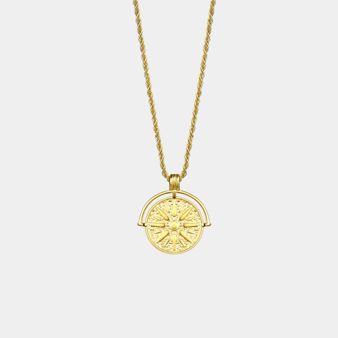 Minimalist women's silver sun pendant for everyday elegant wear, hypoallergenic.