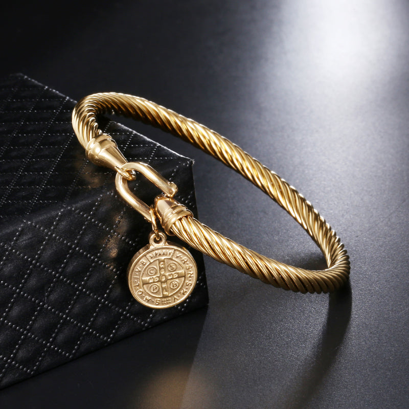 Silver Saint Benedict charm bracelet for women, a beautiful and meaningful spiritual accessory