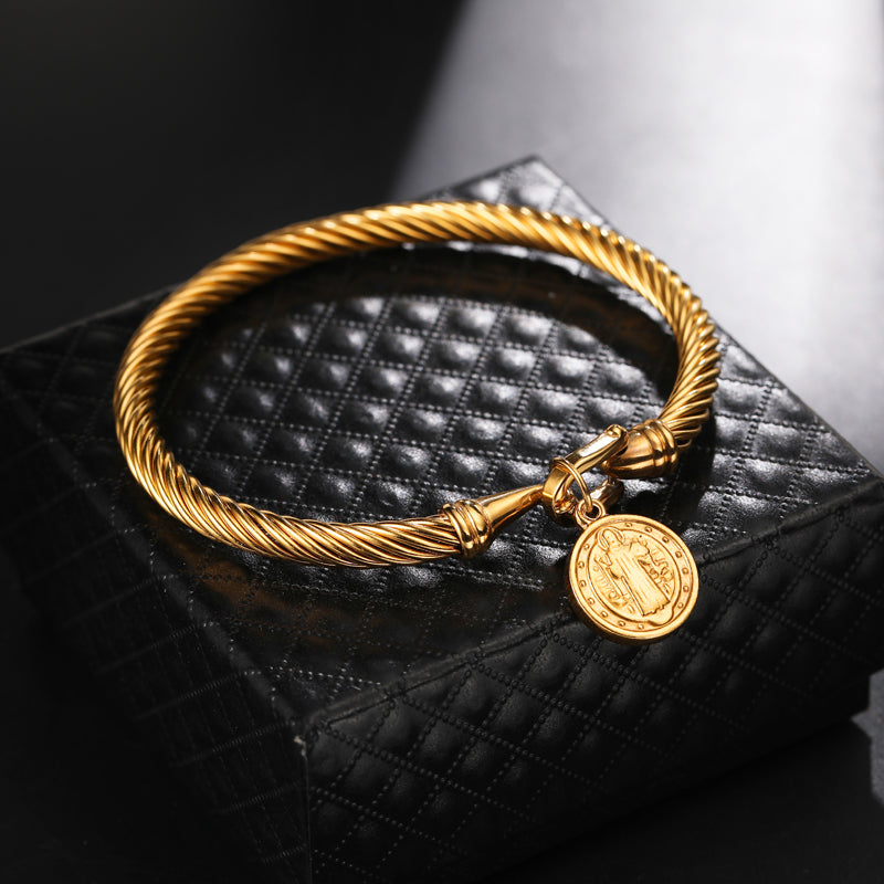 Benedetta women's bracelet with multiple Saint Benedict charms, elegant and protective jewelry