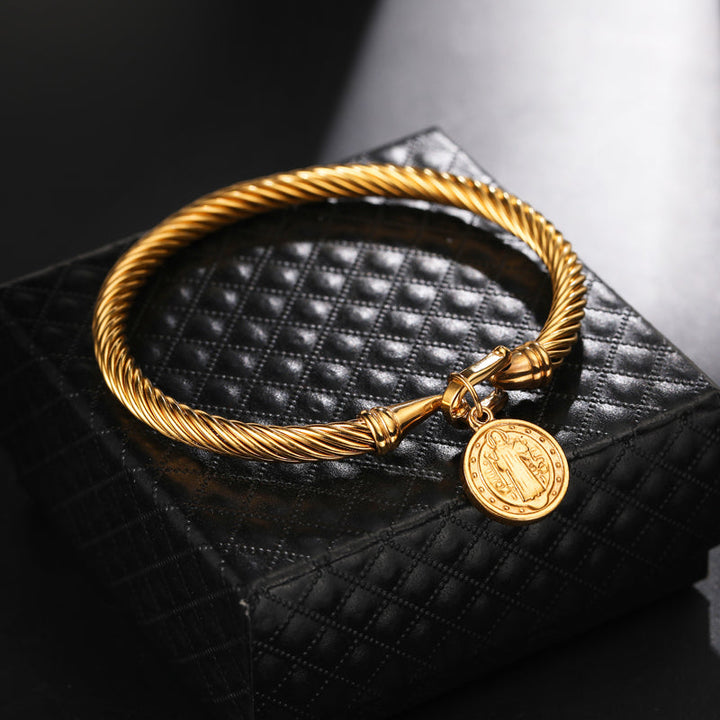 Benedetta women's bracelet with multiple Saint Benedict charms, elegant and protective jewelry