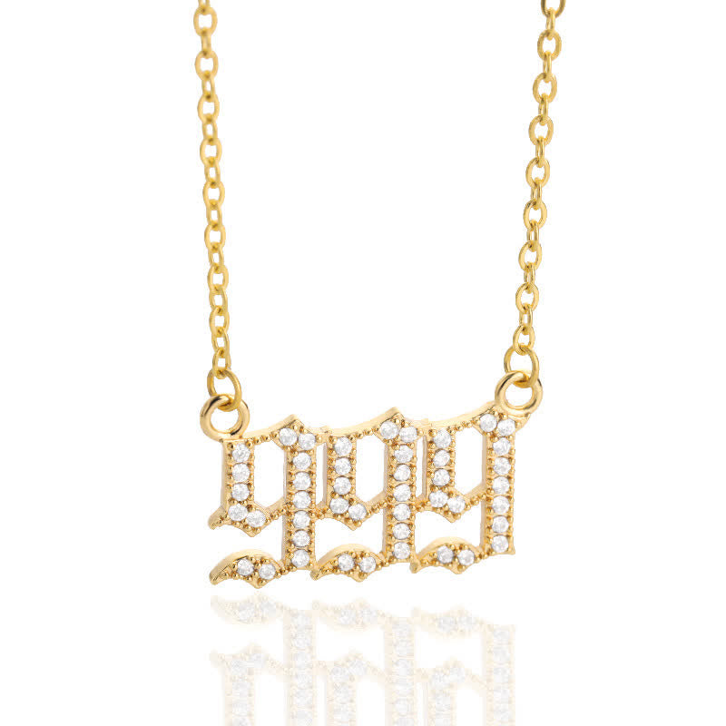 Silver angel numbers necklace featuring intricate zirconia details for women.