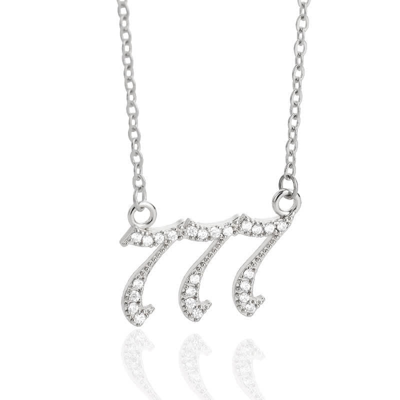 Stainless steel spiritual jewelry: women's angel numbers necklace with zirconia.