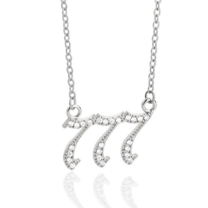 Stainless steel spiritual jewelry: women's angel numbers necklace with zirconia.