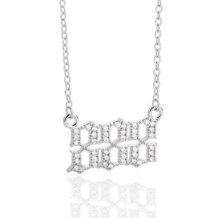 Gold zirconia angel numbers pendant, a stylish and protective women's necklace.