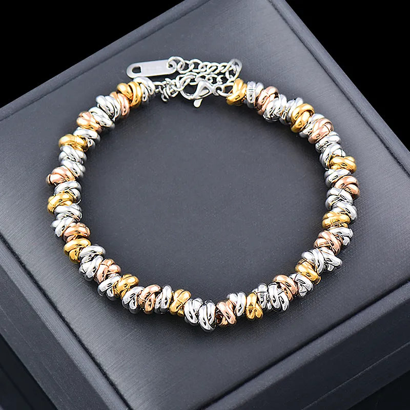 Adjustable golden pearl bracelet, an elegant chain jewelry piece for women. Ideal gift for her.