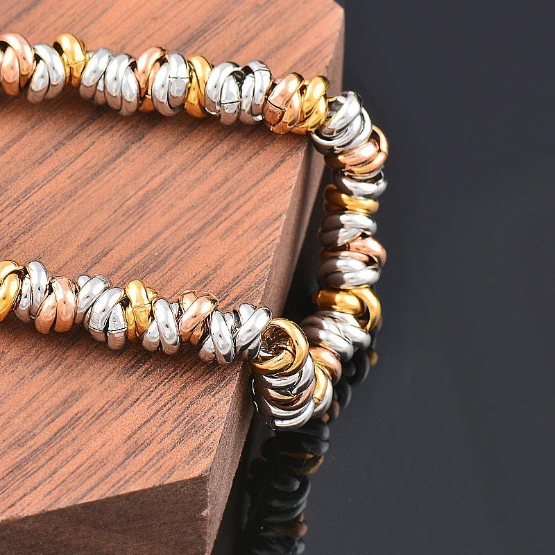 Fashionable golden pearl bracelet for women, an elegant chain jewelry piece that complements any outfit.