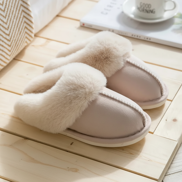 Faux suede house shoes for women, featuring a plush interior for cozy winter mornings