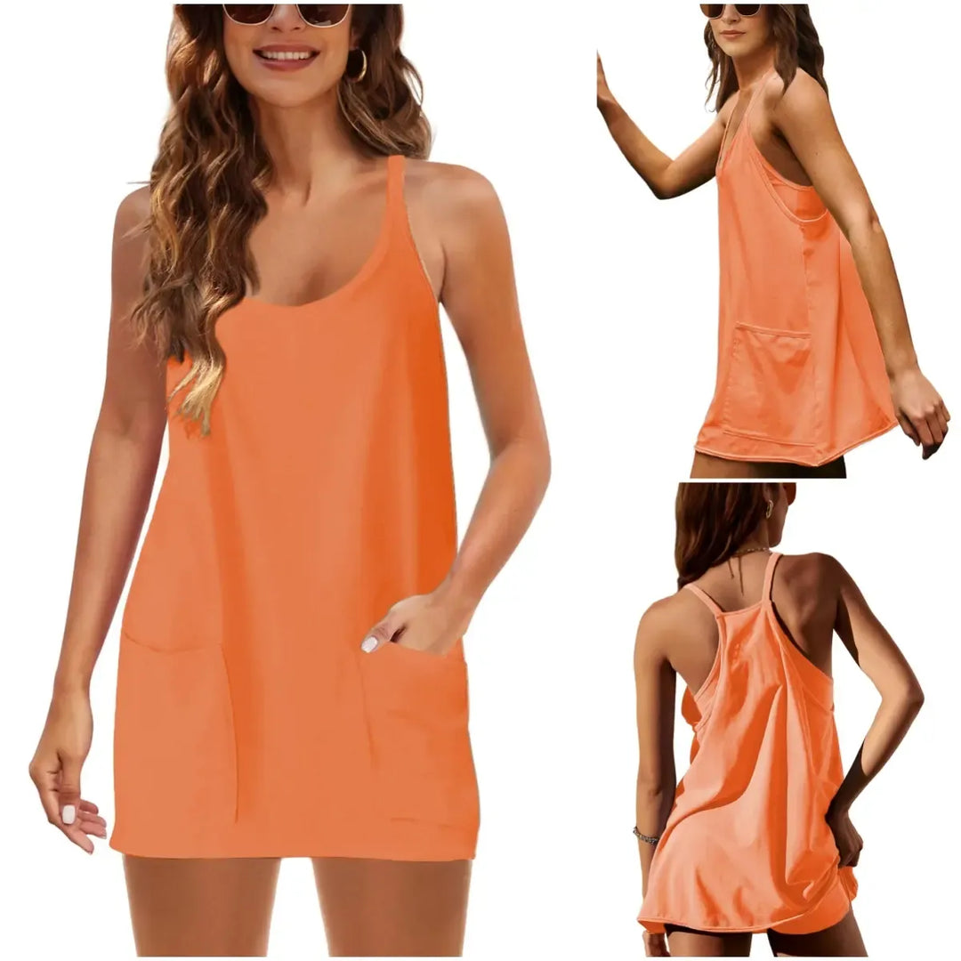 Versatile women's halter romper, perfect for lounging, sleeping, or casual outings. Effortlessly chic.