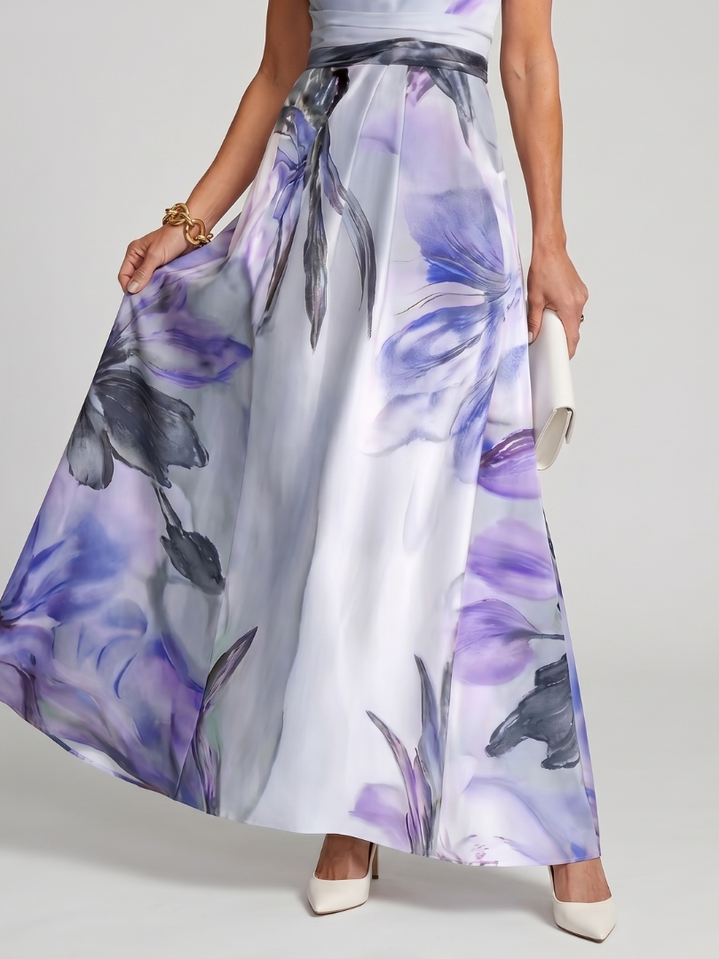 Casual women's flowing maxi dress with a halter neckline, ideal for warm weather summer style.
