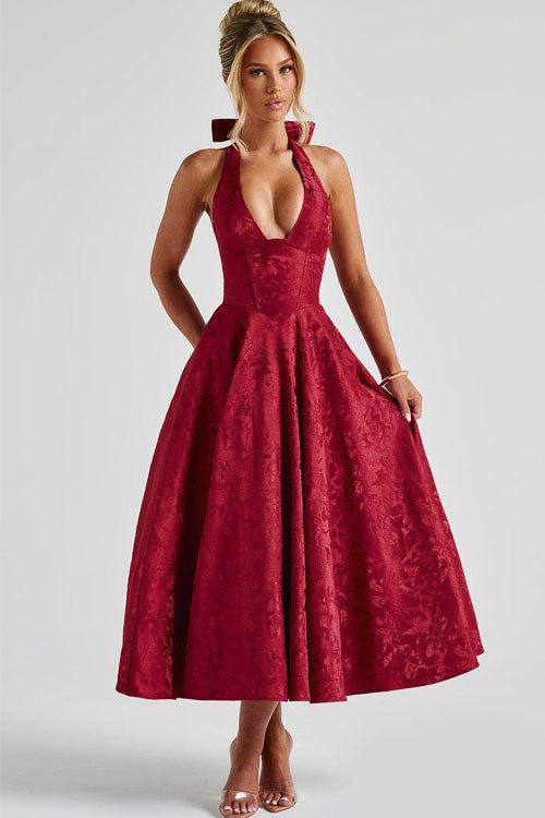 Dazzling halterneck maxi dress, perfect for homecoming dances & special occasion glamour.