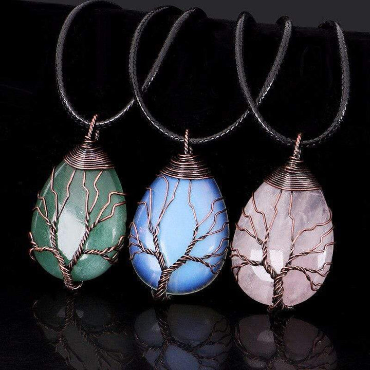 Elegant women's Opalite drop necklace, handcrafted spiritual jewelry featuring a healing stone for balance.