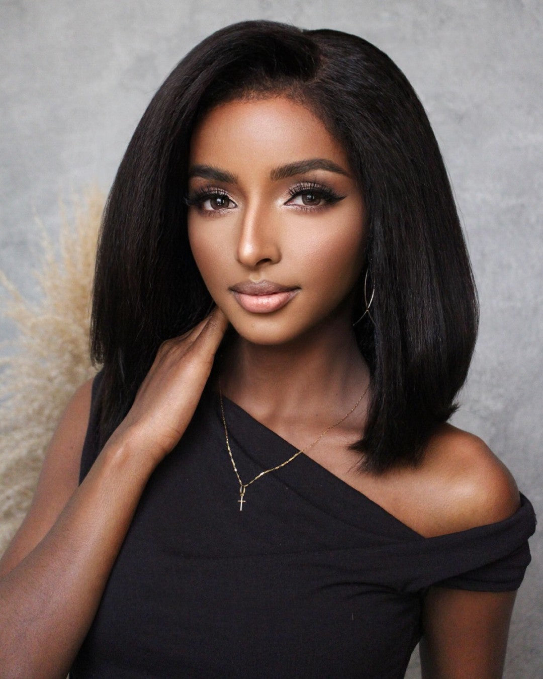 Ready to wear kinky straight HD lace wig, 5x5 closure, pre-plucked human hair for women