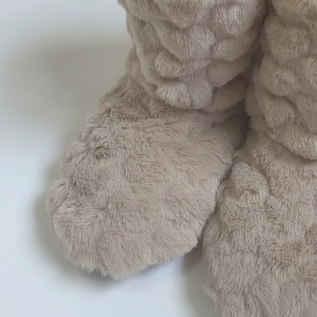 Plush high-cut women's slippers, non-slip cozy footwear for cold floors