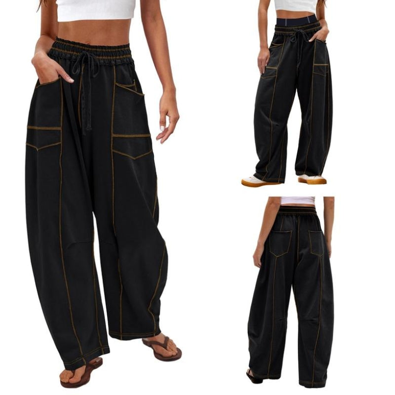 Women's high-rise barrel sweatpants in a relaxed fit for effortless comfort & modern street style.