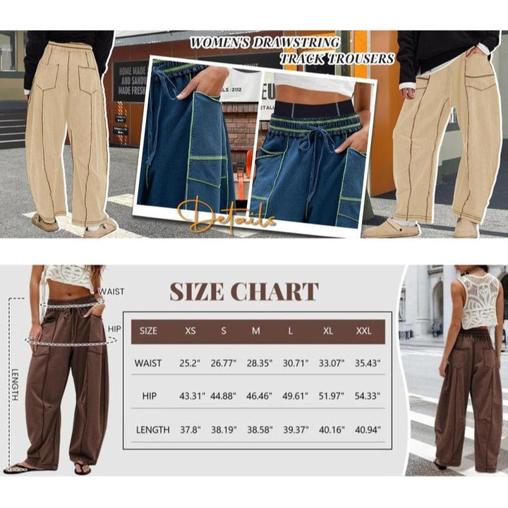 Woman relaxing in high-rise barrel sweatpants, perfect for ultimate comfort & casual lounge wear at home.