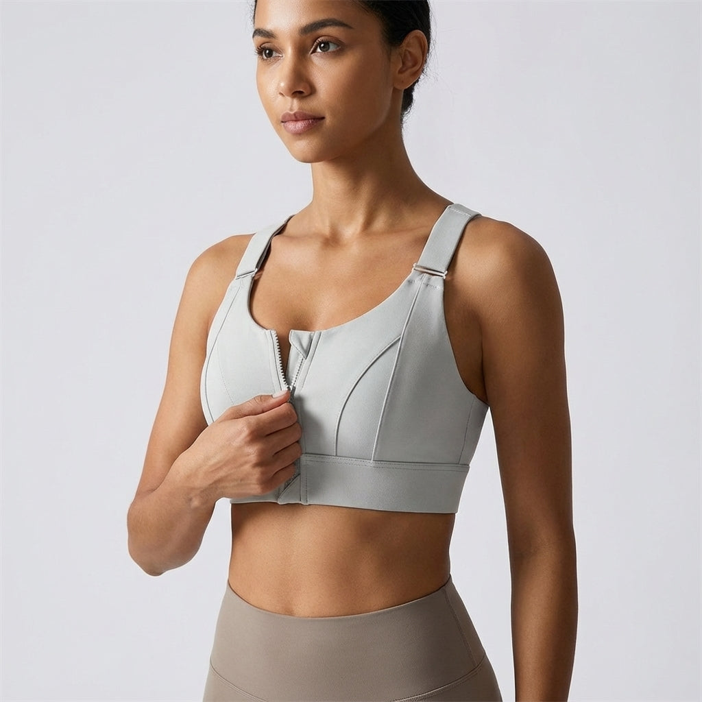 Collection of women's adjustable sports bras in various colors, showcasing activewear options.