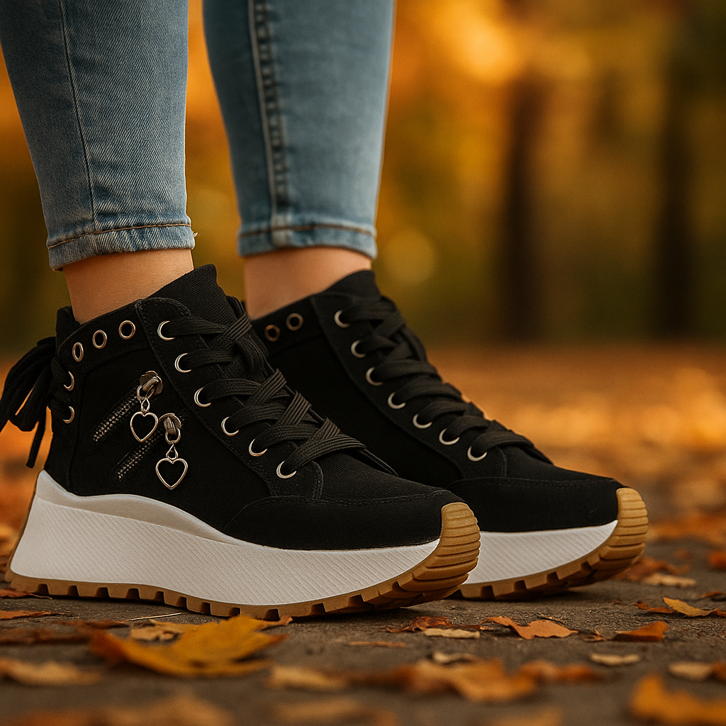 Comfortable women's high-top sneakers, supportive for all-day walking & casual wear.