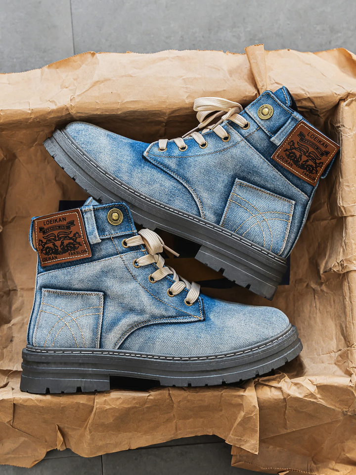Women's high-top utility boots with durable, anti-slip sole for rugged style and everyday wear.