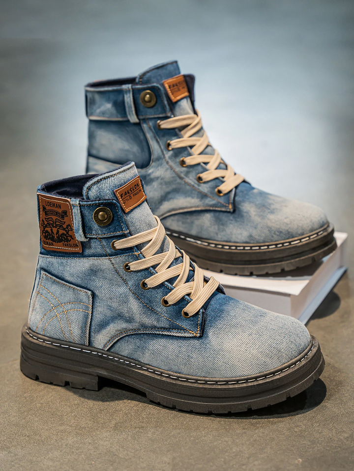 Black women's high-top utility boots with a rugged look, comfortable fit, and essential anti-slip traction.