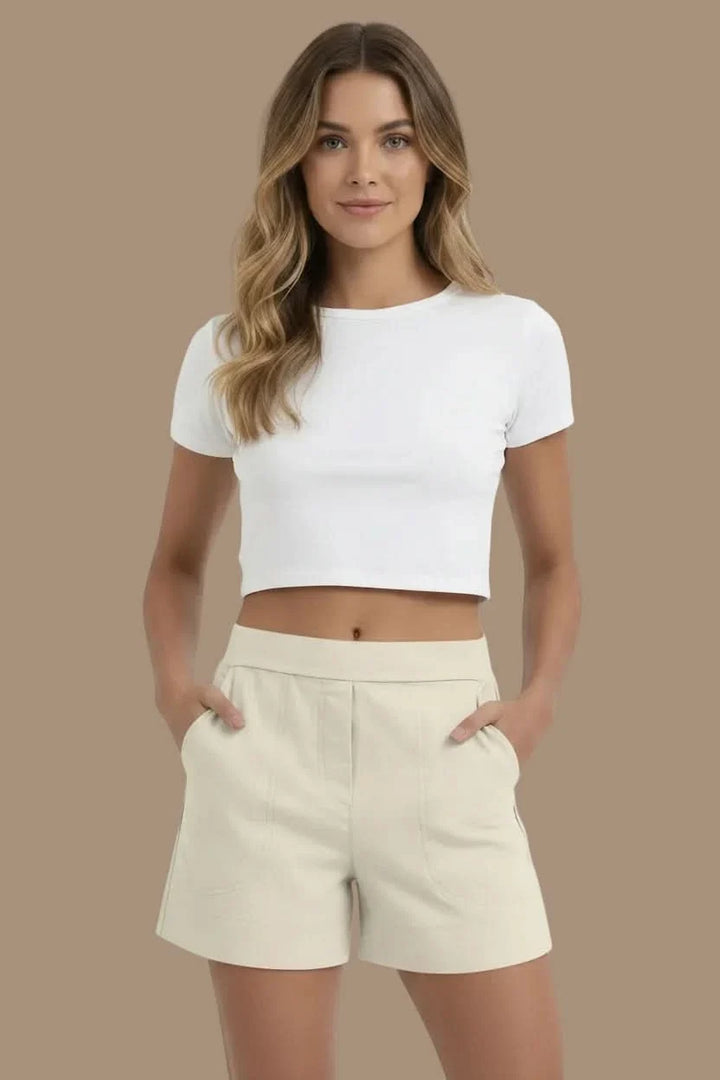 Women's high waist active shorts for ultimate comfort & leisure, perfect for summer casual wear & everyday activities.