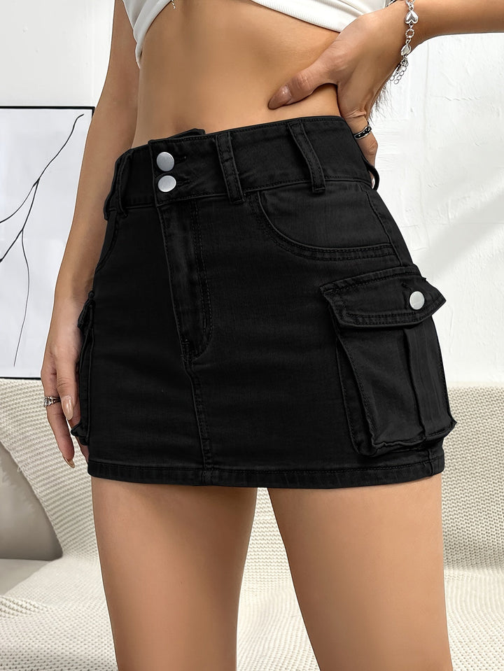 Women's high waist cargo mini skirt, perfect for chic street style and trendy casual wear.