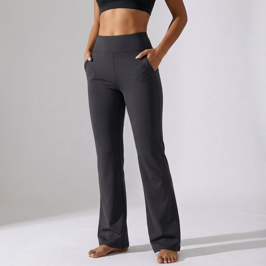 Stylish women's flared joggers, active lounge wear with comfortable high-waist design