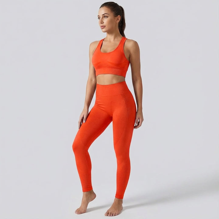 April women's functional fabric sports set, high-waist leggings & racerback top for training