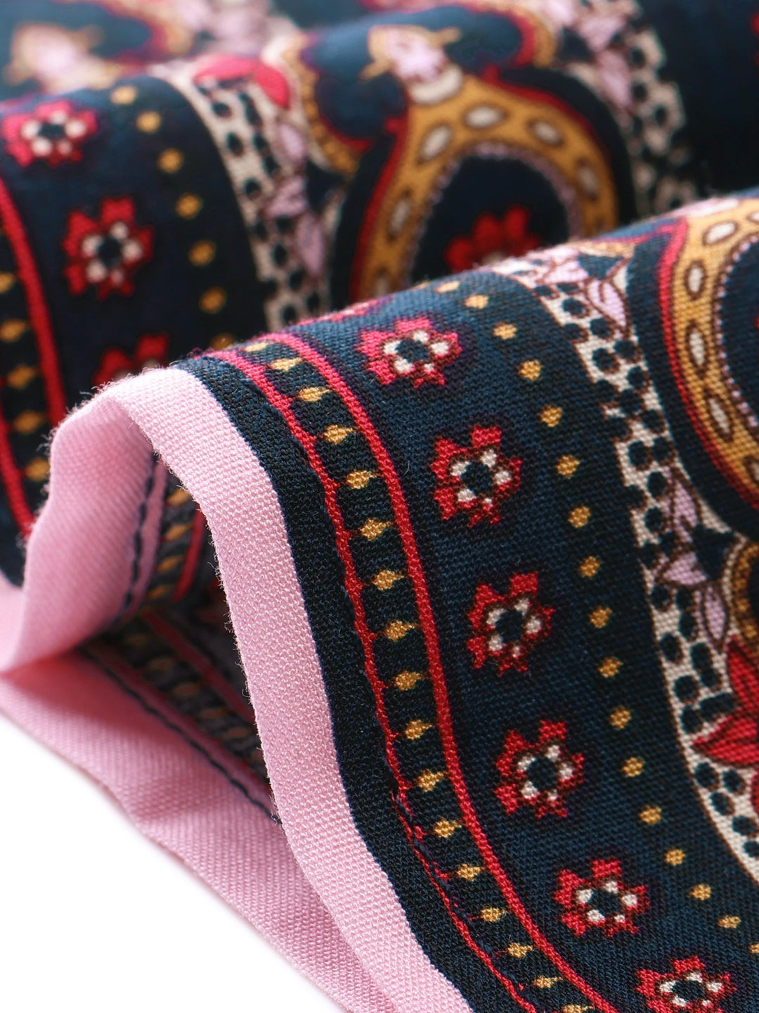 Vibrant printed high waist maxi skirt, flowing fabric & stylish side slit for women's wear.