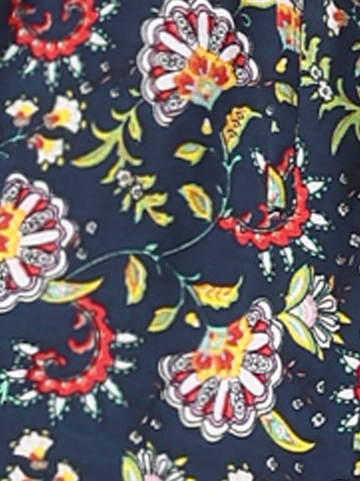 Summer vacation high waist maxi skirt, printed, with a flowing and breezy side slit.