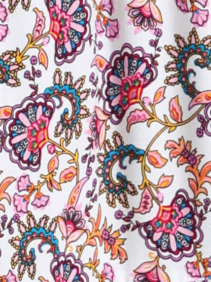 Vacation flowing high waist maxi skirt, printed, with a breezy side slit, women's fashion.