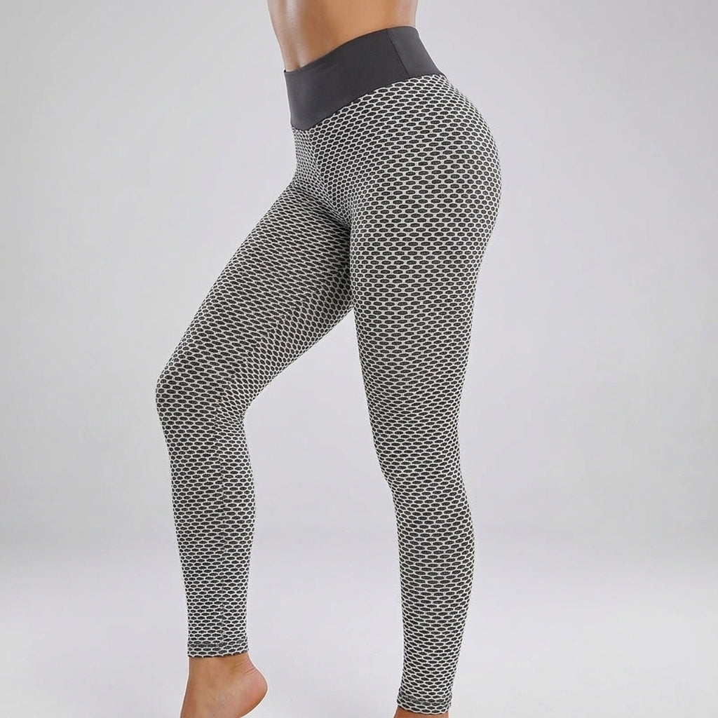 Versatile high waist scrunch butt leggings in black, great for fitness and everyday activewear.